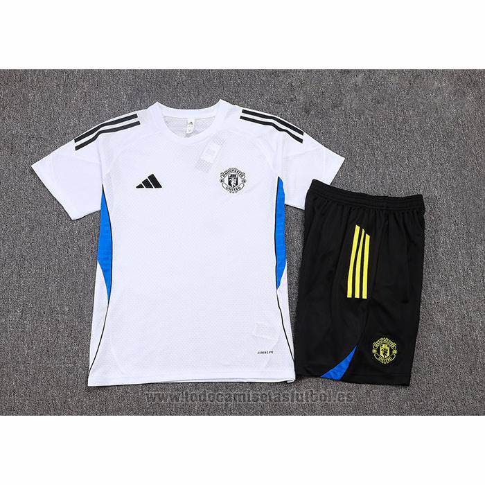 Chandal del Manchester United Manga Corta 2025-2026 Blanco - Pantalon Corto